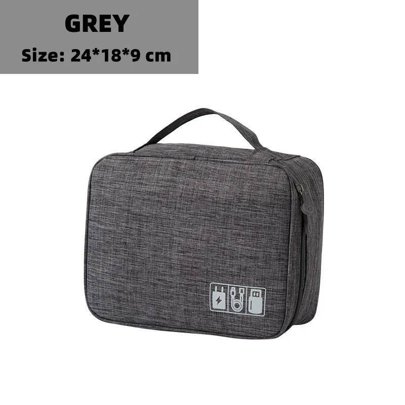 

1PC Cable Storage Bag Digital Electronic Organizer Portable USB Data Line Charger Plug Storage Bag Travel Cable Organizer 1PC светло-серый