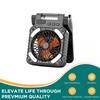Solar Powered Fan with LED Light 5200mAh Battery Portable Polysilicon Panel Fan for Outdoor Camping Emergency Use