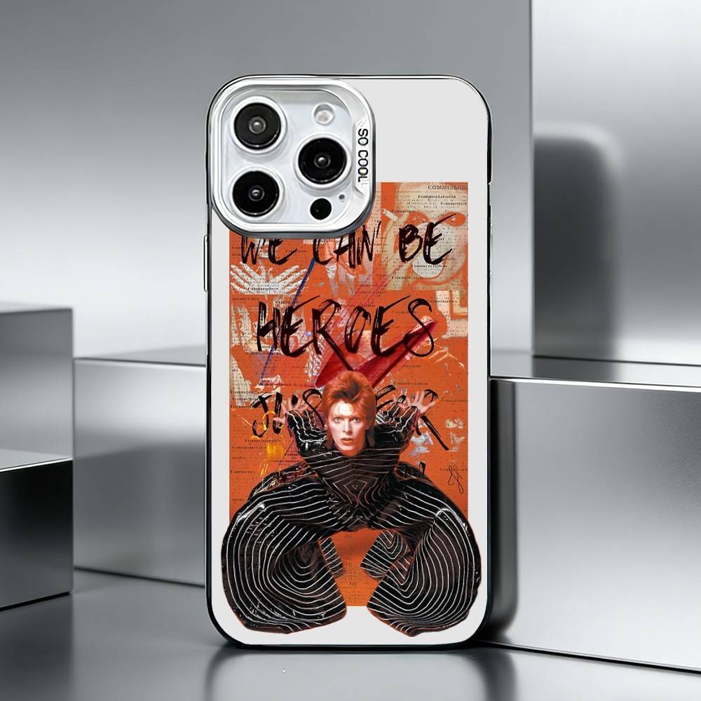 Singer D-David B-Bowie Phone Case For iPhone 17,16,15,14,13,12,11 Plus,Pro Max,XS,Colored silver phone case