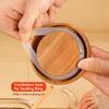 Elegant Food Storage Jar Embossed Glass Canister for Kitchen Organization Airtight Wooden Lid Coffee Tea Nut Container