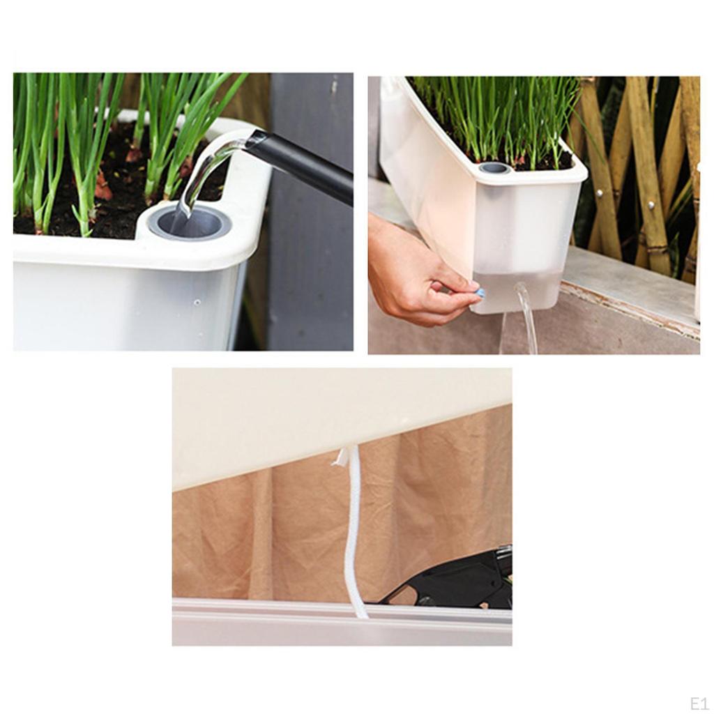 Rectangle Planter Box for Flowers Self Watering Large Capacity Outdoor