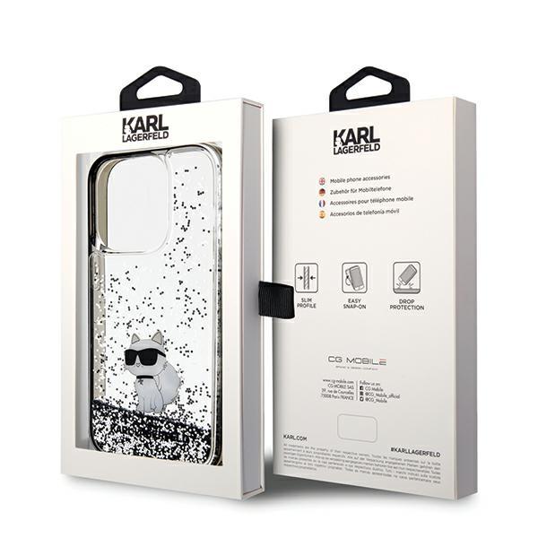 Karl Lagerfeld Klhcp14Llkcnsk Iphone 14 Pro 6.1 Transparent Hardcase Liquid Glitter Choupette