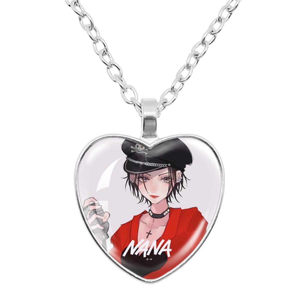 Ai Yazawa Osaki Nana Anime Glass Heart NecklaceDIY Handmade Creative For Women's Birthday Gift Jewelry