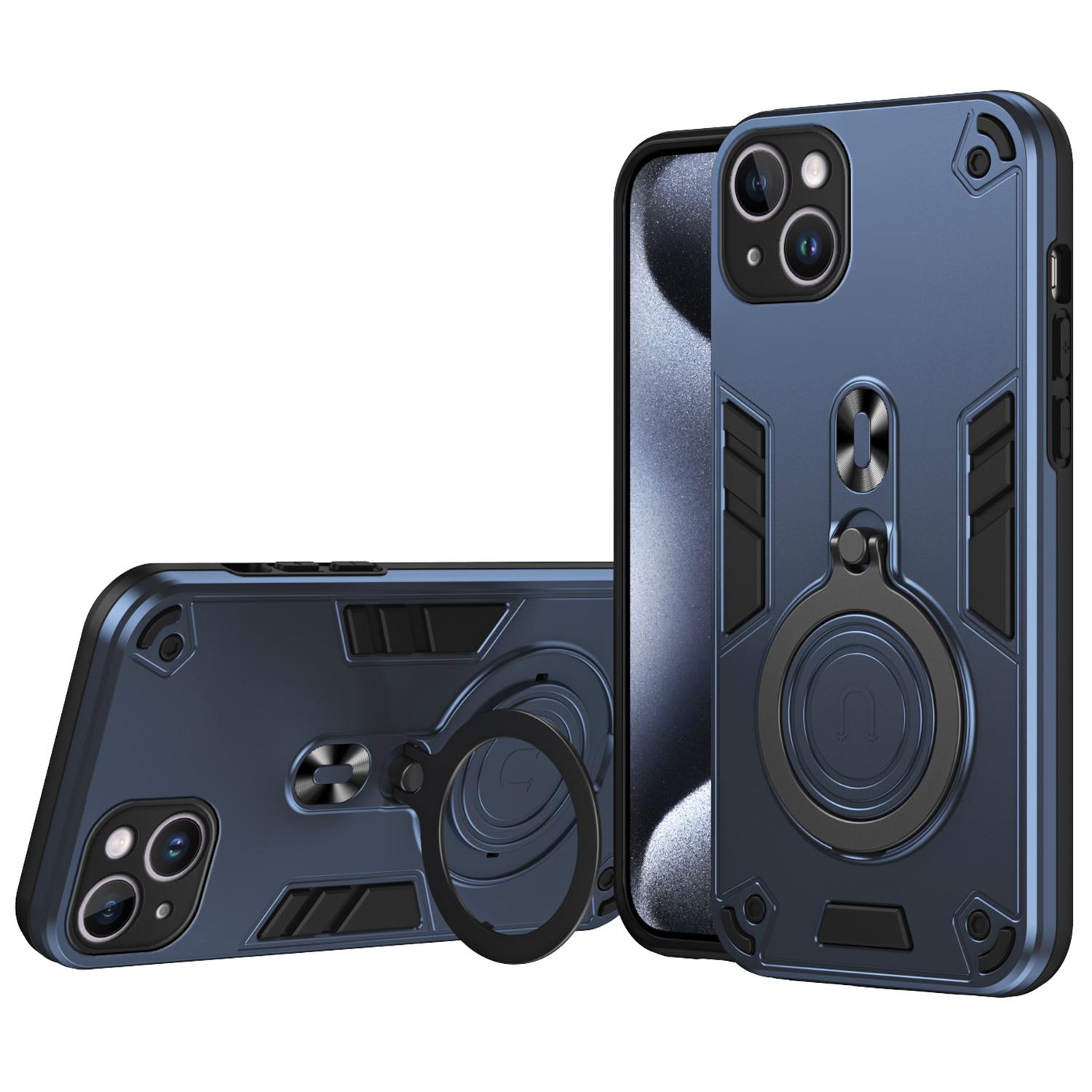 

For iPhone 14 Plus Case Rotatable Kickstand PC+TPU Drop Protection Phone Cover A