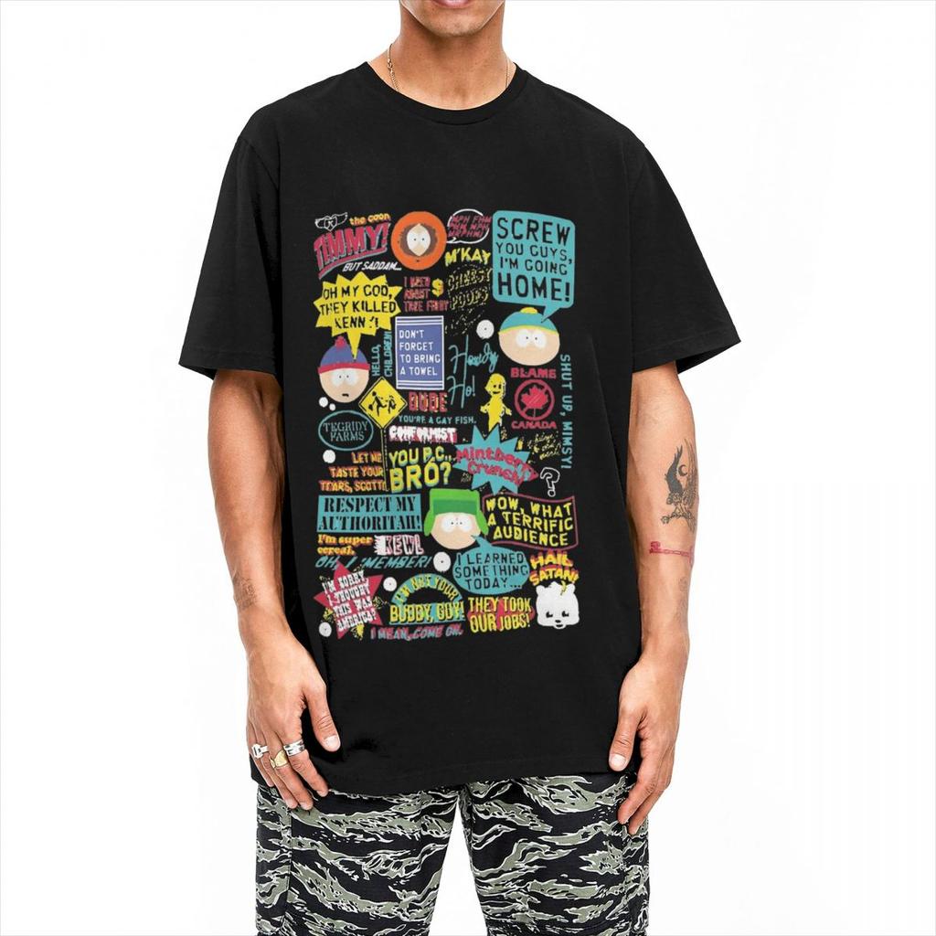 Southparks Citat T-shirt rolig eric cartman Trendiga Coola T-shirts Kortärmade Vintage Toppar Sommar Bomull Överdimensionerade Kläder