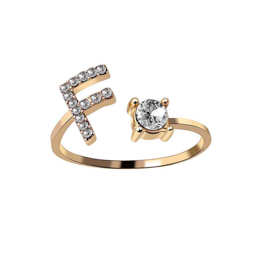 Exquisite Fashion 26 English Alphabet Style Ring Letter Fashion Copper Ring