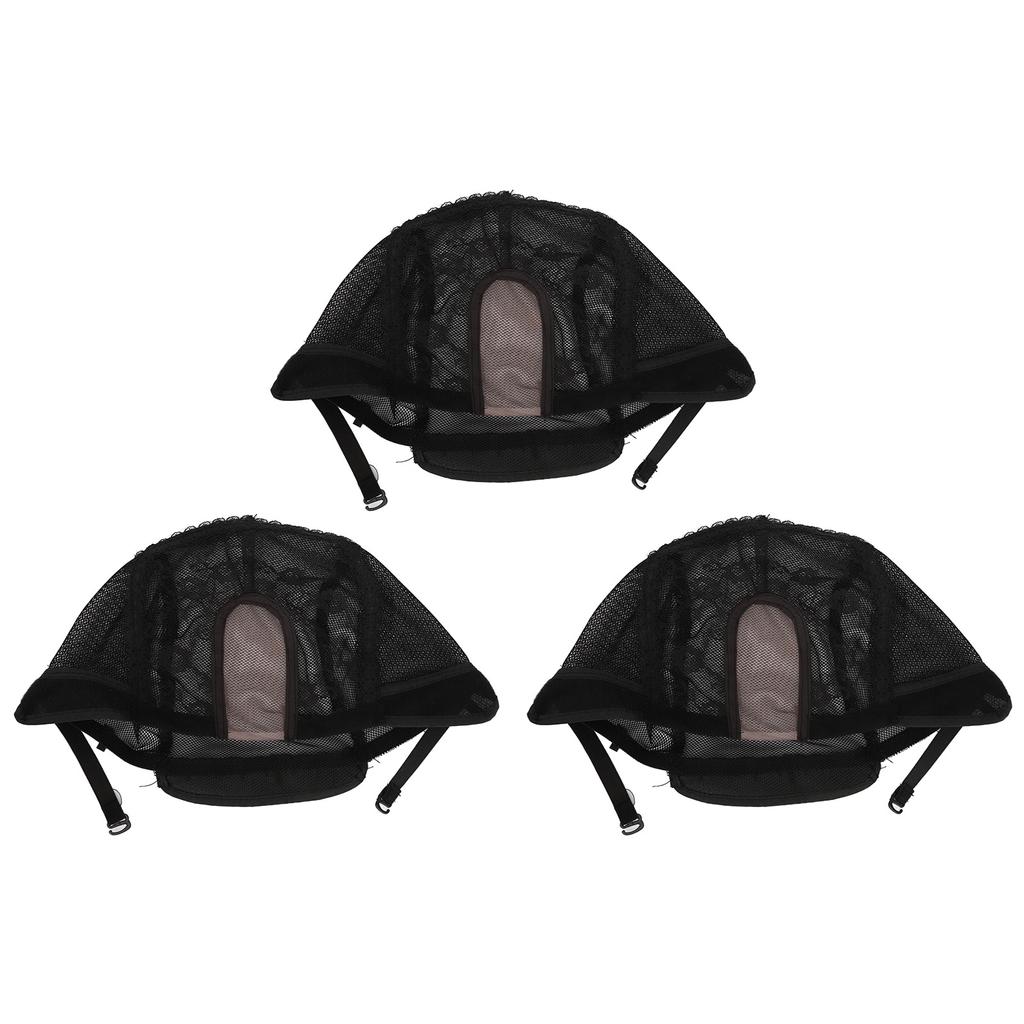 3Pcs Wig Caps Soft Breathable Flexible Nylon Dome Stocking Wig Cap for Making Wigs Women Men