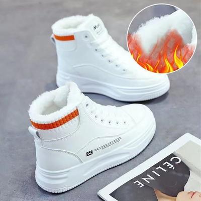 Sneakers Alte Invernali da Donna 2025 Primavera Stringate Studentesse Scarpe Sportive Casual Piatte da Donna Tela Pelle Scarpe con Zeppa