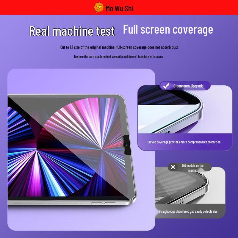 iPad Air 7/6 Pro Dust-Free Tempered Screen Protector Film with Quick Application