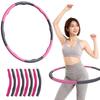 PLEAVIT Hula Hoop for Adults: Just 10 Minutes a Day for Weight Loss, Bodybuilding, Cardio, Fitness, and Fat Burning (Pink + Gray)