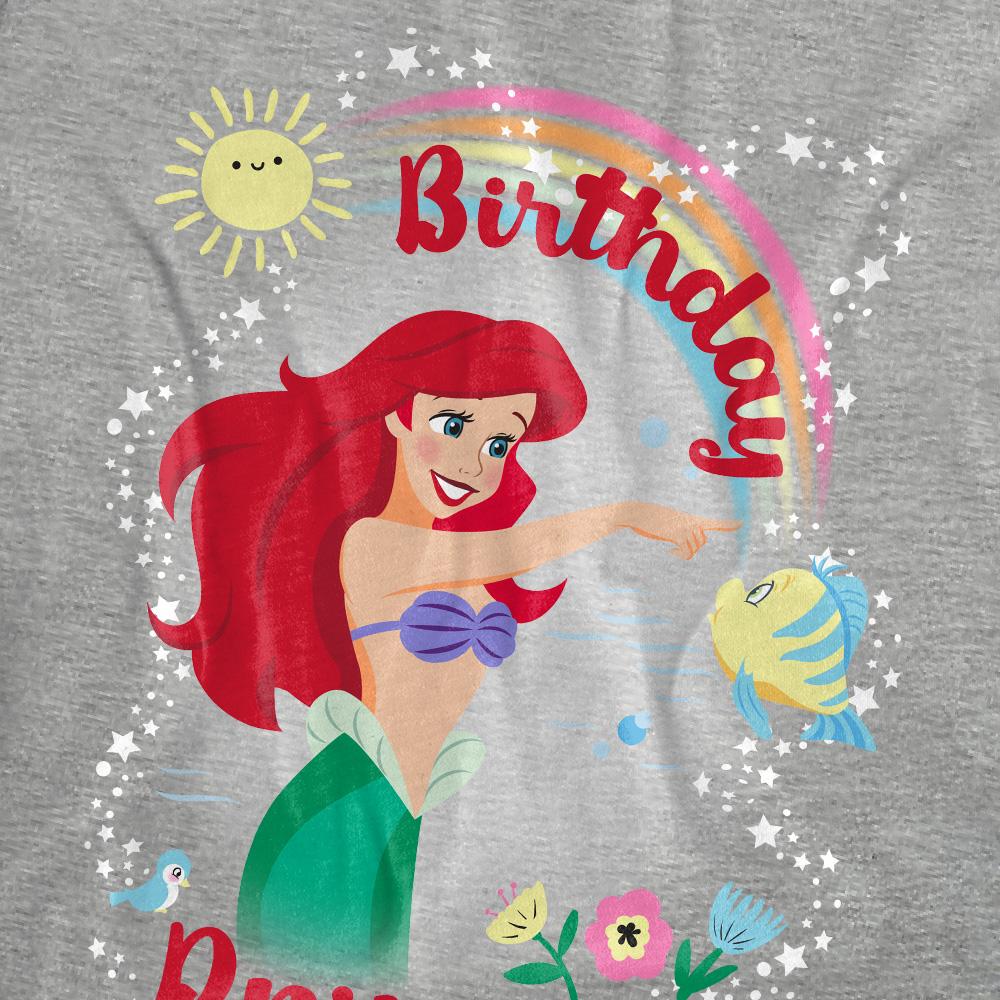 The Little Mermaid Womens/Ladies Birthday Princess Ariel & Flounder Heather T-Shirt