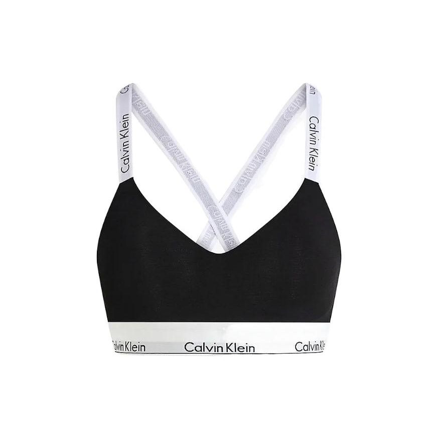 Calvin Klein Ss23 Letter Logo Print Color Block Bra Women underwear Black QF7059EUB1