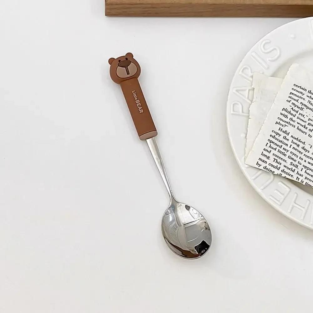 Gift Cute Stainless Steel Spoon Girl Duck Fork Tableware Bear Stainless Steel Cutlery Home Use