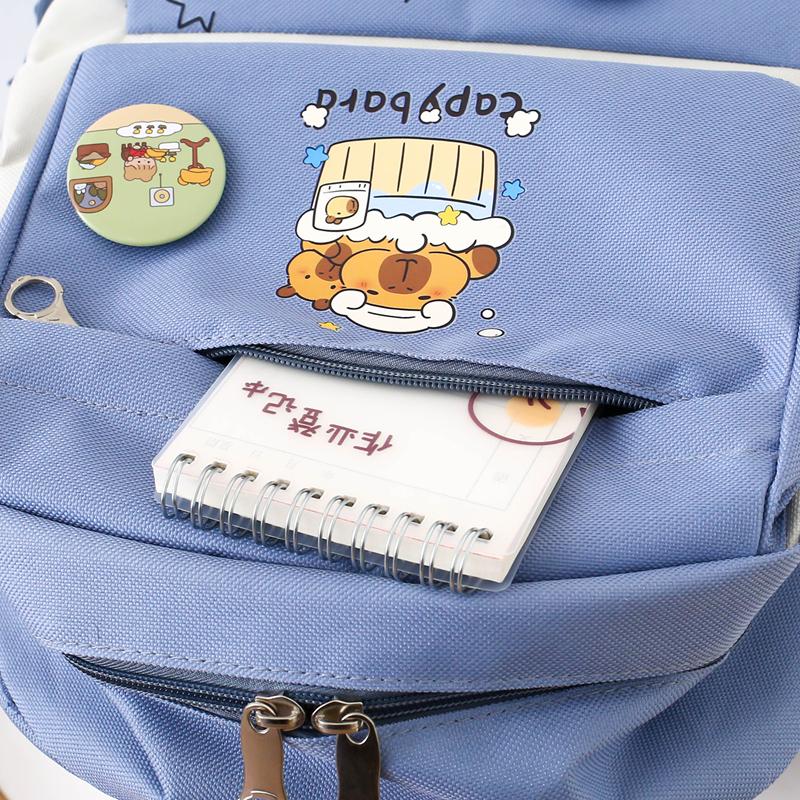 Pięcioczęściowy Zestaw Plecaków Dziewczęcy Plecak Płócienny z Kreskówką Chilren Plecak Szkolny o Dużej Pojemności dla Uczniów Szkoły Podstawowej