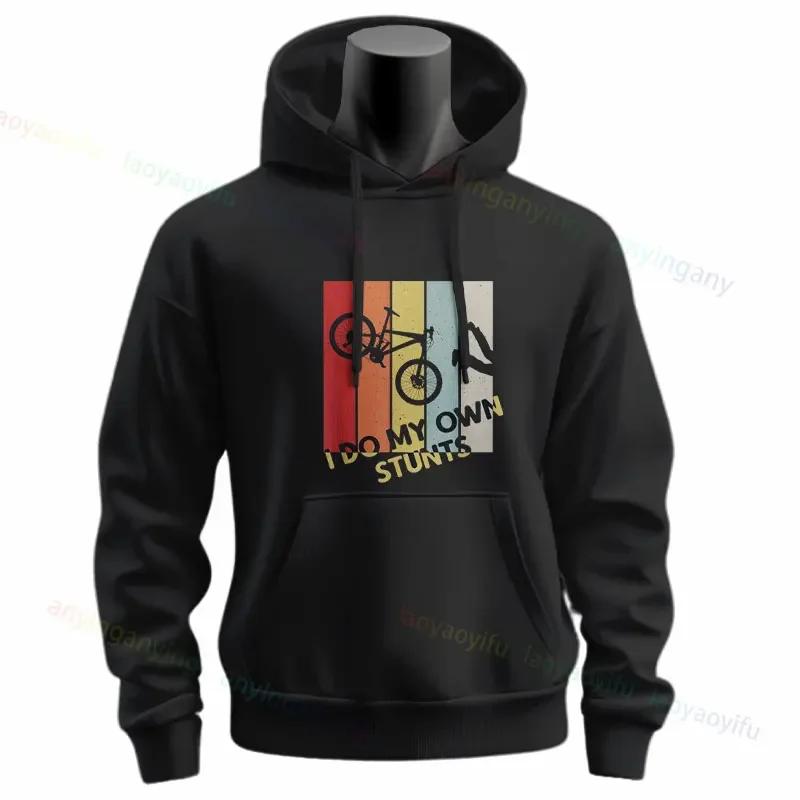 Rower Uśmiechnięta Twarz Miłośnicy Rowerów Zabawny Prezent na Kolarstwo MTB Bluza z Kapturem Slogan Grafika Bluzy z Długim Rękawem Wkładana Bluza z Kapturem