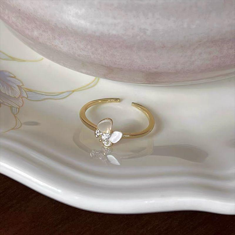 Schmetterling Emaille Bunter Ring für Frauen Verstellbares Offenes Design Einzigartiger und Schicker Schmuck