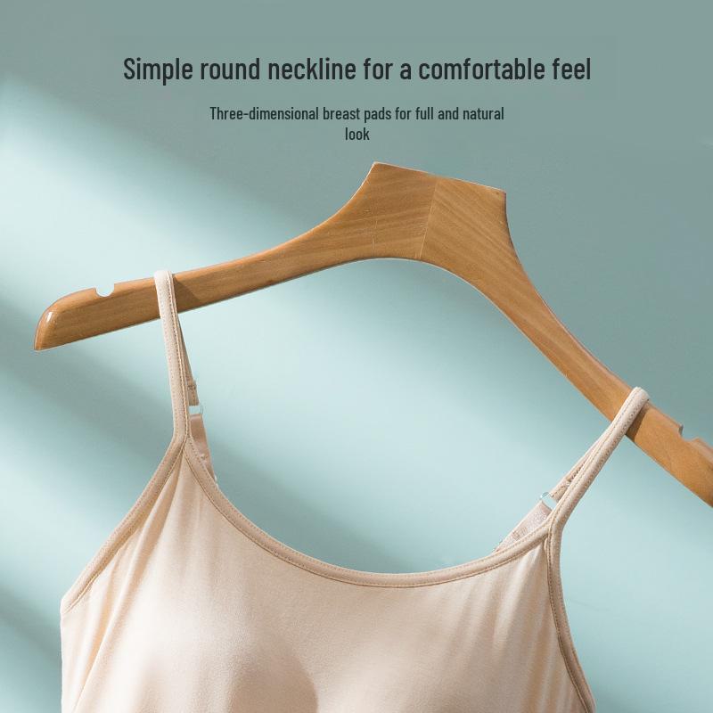 Modal Summer Camisole with Thin Straps and Built-In Bra