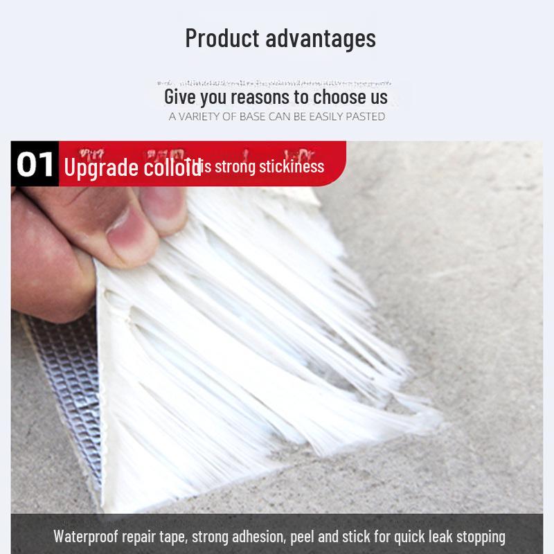 Bandă Butilică Impermeabilă din Folie de Aluminiu pentru Reparații Etanșe la Acoperiș, Bucătărie și Țevi