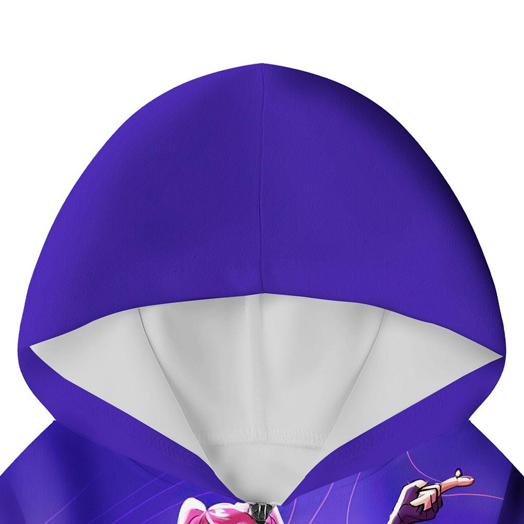 Girls Hoodie 3D Cartoon Jacket Sweatshirt Music Zip Hooded Long Sleeve Tops