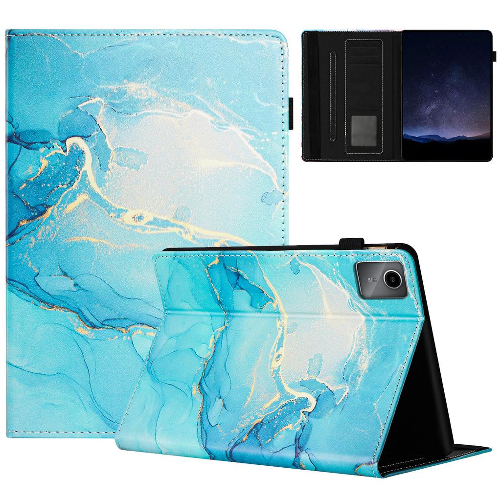 For Lenovo Tab M11/Xiaoxin Pad 11 2024 Case Marble Leather Protective Tablet Cover Auto Wake Sleep