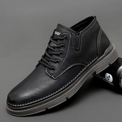 Fashion Classic Men's Genuine Leather Shoes Office Business Shoes Outdoor Men's Casual Shoes Fashion Thick Sole Shoes Anti Slip Durable