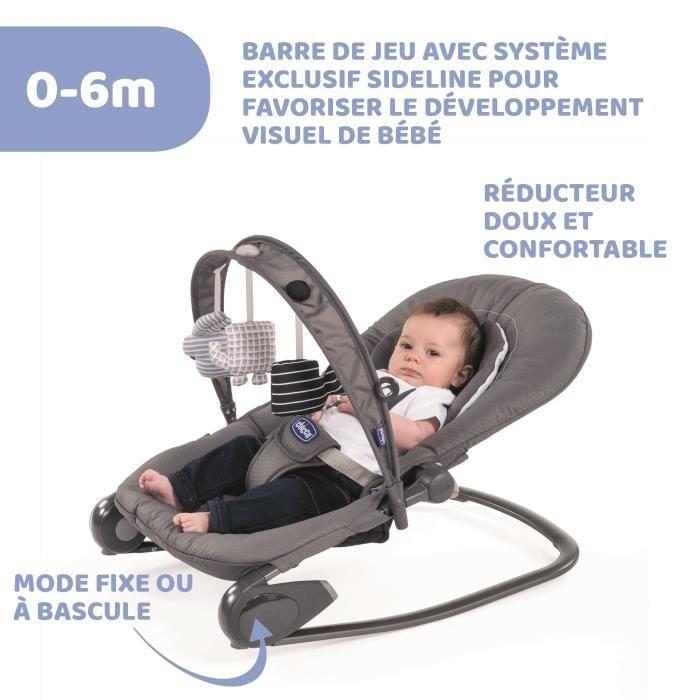 Transat CHICCO Hoopla Moongrey - Bébé - Avec arche jouet - Gris - 78x11 cm - Evolutif - Mixte