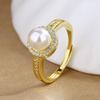 Korean Light Luxury Pearl Ring for Women – High-End Adjustable Index Finger Jewelry, Customizable Setting.