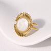 Fashion Alloy Ring Adjustable Size Elegant Design with Textured Frame and Central Decorative Element Suitable for Various Occasions Women Jewelry
