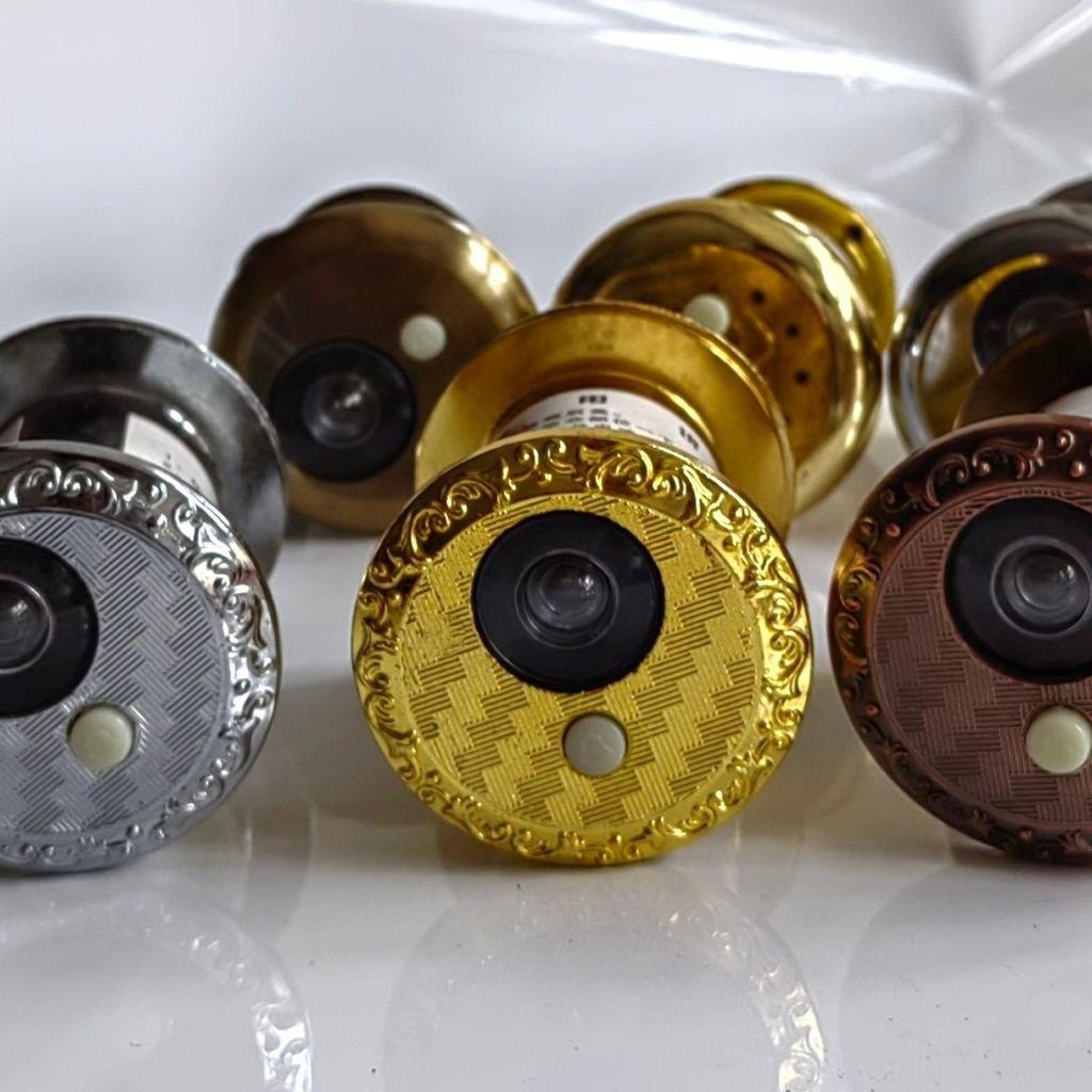 Universal Wide-Angle High-Definition Metal Door Peephole with Integrated Doorbell, Anti-Pry Security Mirror