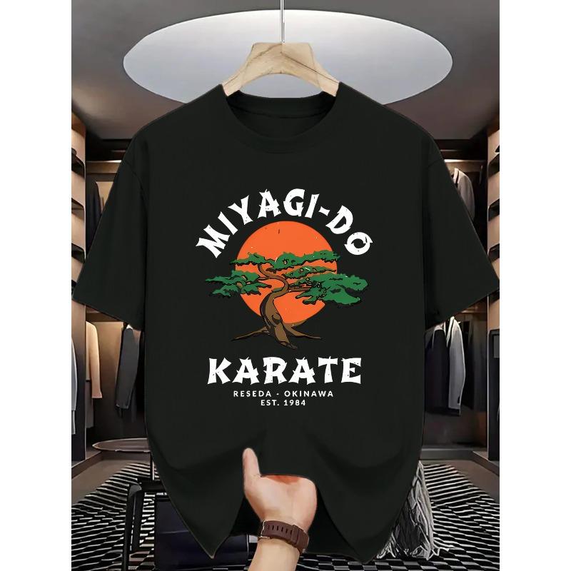 Европейские размеры Miyagi-Do Karate Reseda - Окинава Основано в 1984 г. Мужская футболка с круглым вырезом, с винтажным дизайном в стиле культуры боевых искусств S