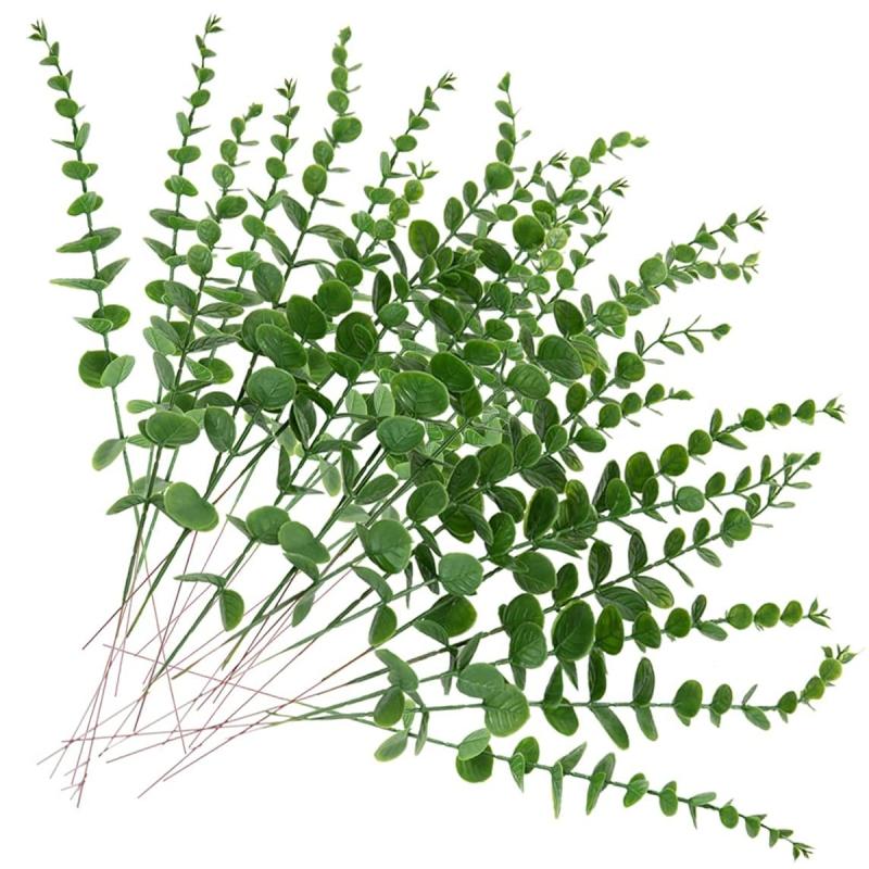 10/20pcs Artificial Plants Multicolor Eucalyptus Leaves Faux Boughs Wedding Bridal Bouquet Home Vase Table Diy Gifts Decora Prop