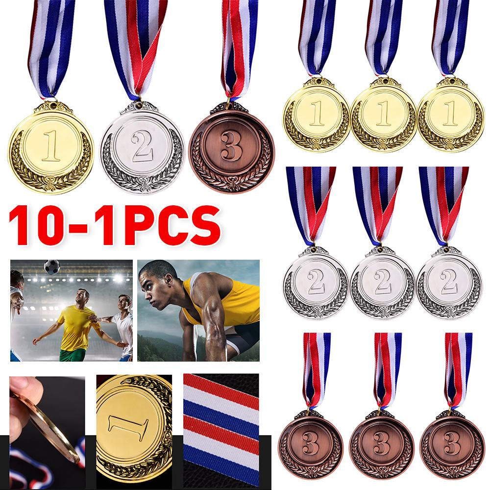 10-1PCS Gold Silver Bronze Metal Award Winners Medals Sports Day Competitions Awards Medal Adults Kids Outdoor Games Souvenir