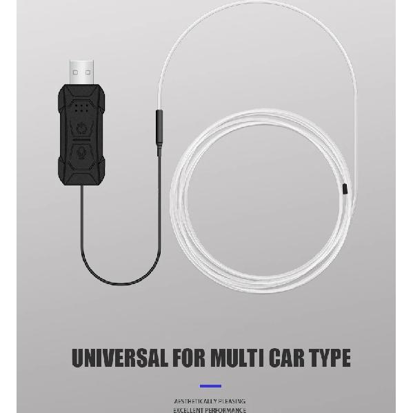 1/2/3/4/5M Auto-Innenraum RGB LED Lichtleiste Umgebungsneon Unsichtbares Licht USB Glasfaser Atmosphärenlampe unterstützt APP-Steuerung