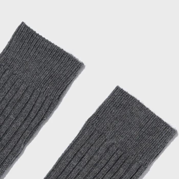 Classic Ribbed Knee Socks (Charcoal)