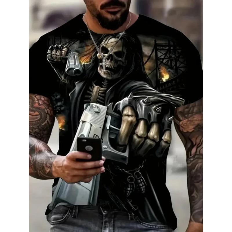 Summer Hot Selling Fashion Demon Dragon Knight 3D Printed Short Sleeved Men's T-shirt Oversized Loose Daily Street Hip-hop Top