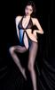 Body Full Body Open Open Babydoll High Open Crotch Tempting Black [Aokeea] Stockings, Perforated, Sexy, Tights, Crotch, Chest, Women's, Glossy,