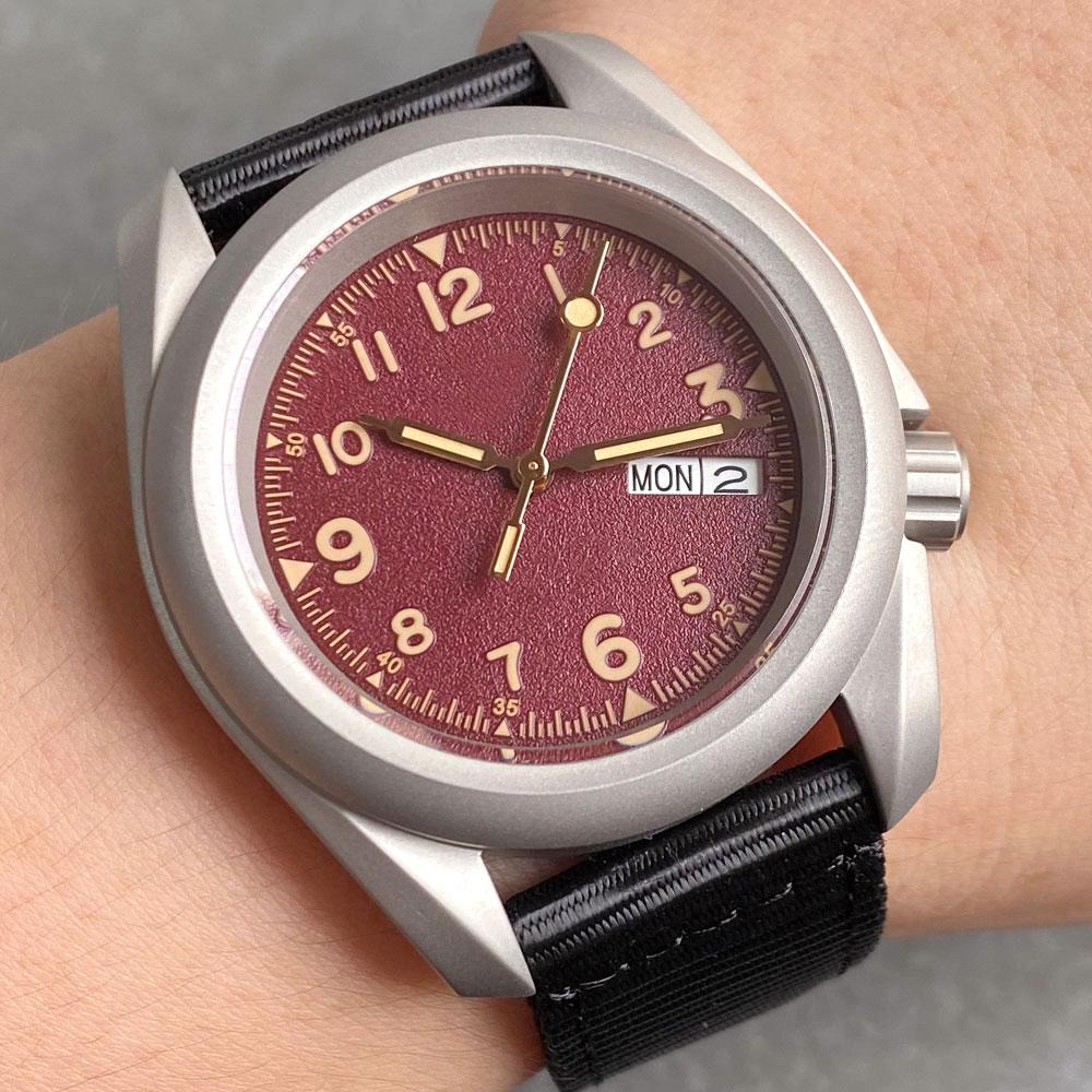 Tandorio Vintage Military Men's Field Watches Frosted Case 200m Waterproof Sapphire Glass NH36 Automatic Mechanical Man Watch