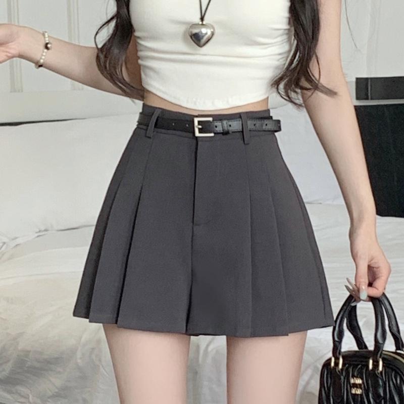 

Women s Summer Lightweight Grey Chiffon Pleated Skirt Trousers High-Waisted A-Line Flattering Wide-Leg Casual All-match Versatile Casual Trousers XS