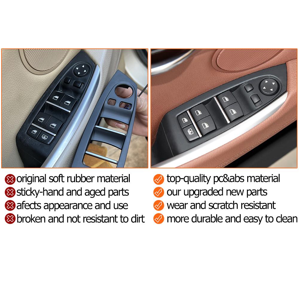 F07 LHD RHD Car Interior Front Rear Left Right Door Window Switch Cover Armrest Panel Cover For BMW 5GT Gran Turismo 2010-2017