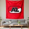 AZ Alkmaar Football Club Logo Wall Tapestry Red White Bold Lettering Emblem Fan Decor for Man Cave Bedroom Gift