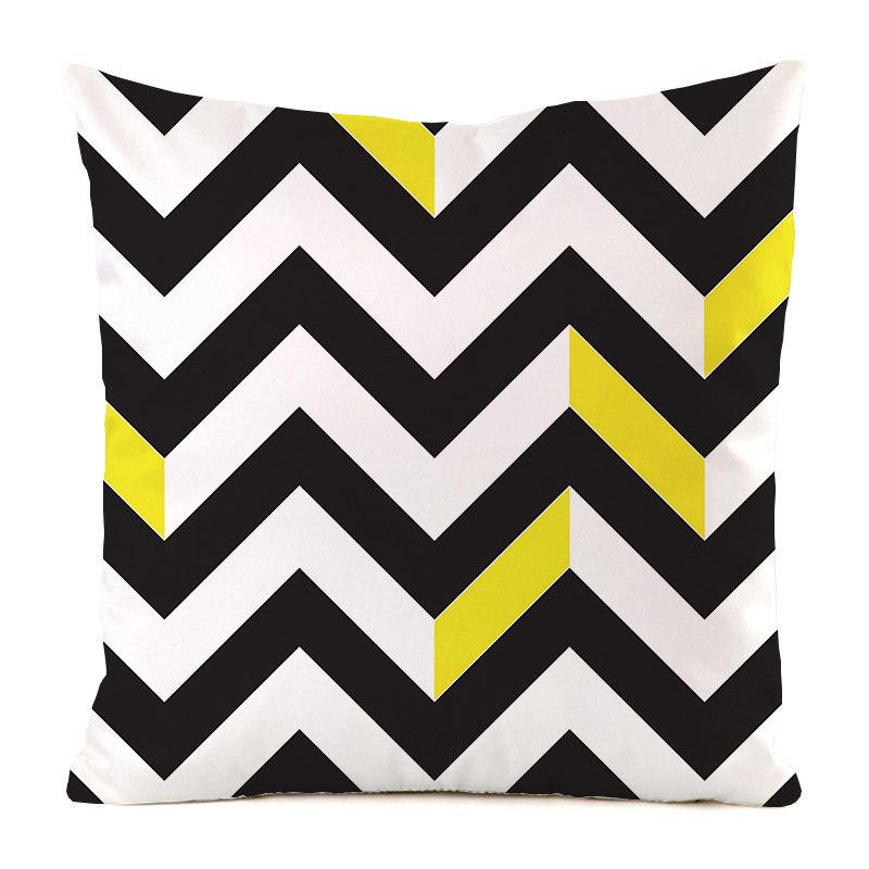 Nordic Geometric Colored Waves Digital Printing Short Plush Pillow Covers for Car Sofa Office Cushion Cover Home Goods