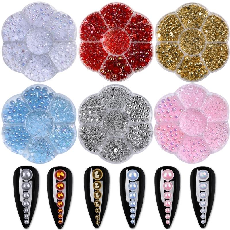 Elegant and Modern Resin Half Beads Nail Art Craft Personalized Nails DIY Decoration for Special Occasions