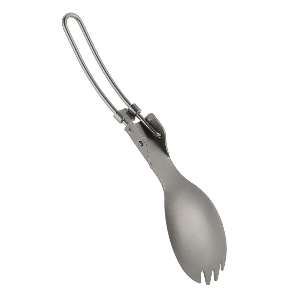 Tytanowy składany spork lekki outdoorowy spork obiadowy sztućce do podróży kempingu wędrówek z plecakiem
