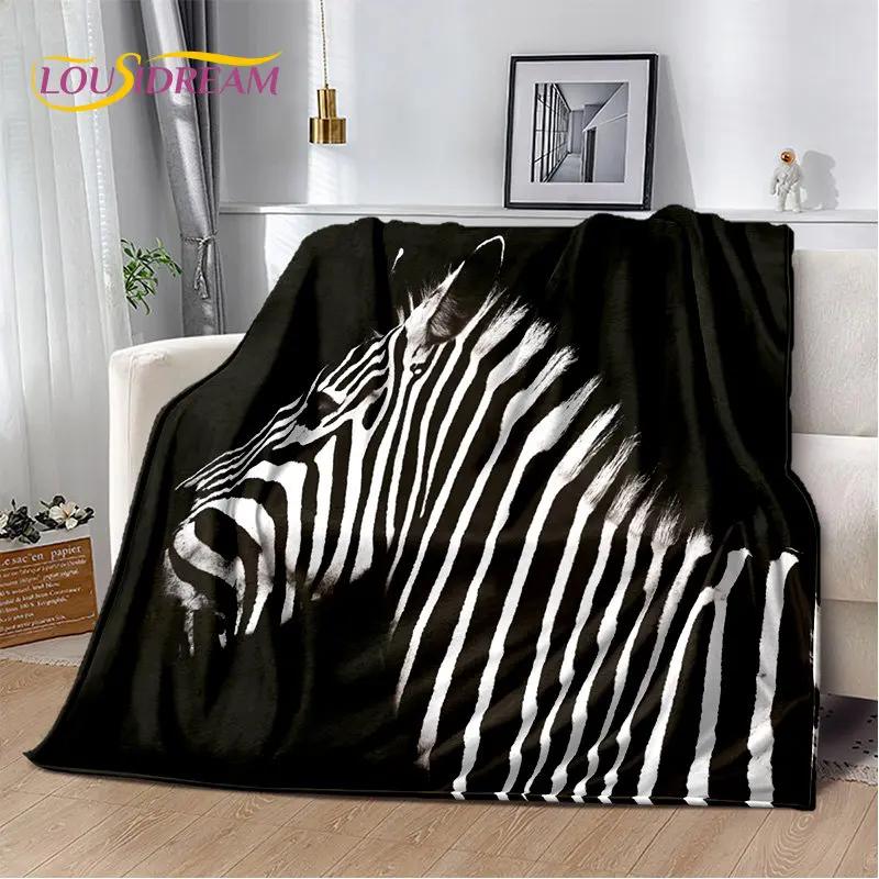 Wildtier Zebra Weiche Plüschdecke, Flanelldecke Überwurfdecke für Wohnzimmer Schlafzimmer Bett Sofa Picknick Abdeckung Bettdecke Kinder