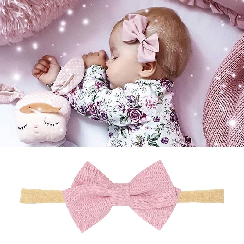 Baby-Stirnband-Set aus Nylon und Baumwolle: Stirnbänder mit Schleife und Leinen in Geschenkbox.