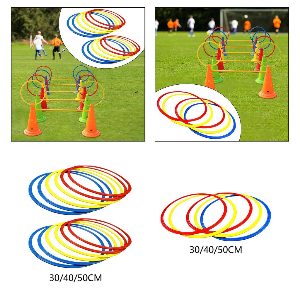 12 Agility Training Rings As And Coordination for Fast Footwork. Made of Wear-resistant PVC.