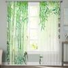 Green Bamboo Butterfly Chinese Style Tulle Sheer Curtains for Living Room Decor Window Curtain for Bedroom Voile Organza Drapes