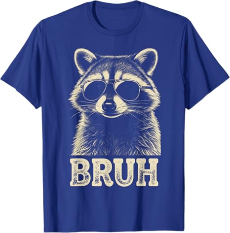 Cool Raccoon Sunglasses Bruh Funny Raccoon Lovers Boys Fashion Teens TShirt Novelty Gift Y2k Streetwear Cute Tee Cool Clothing