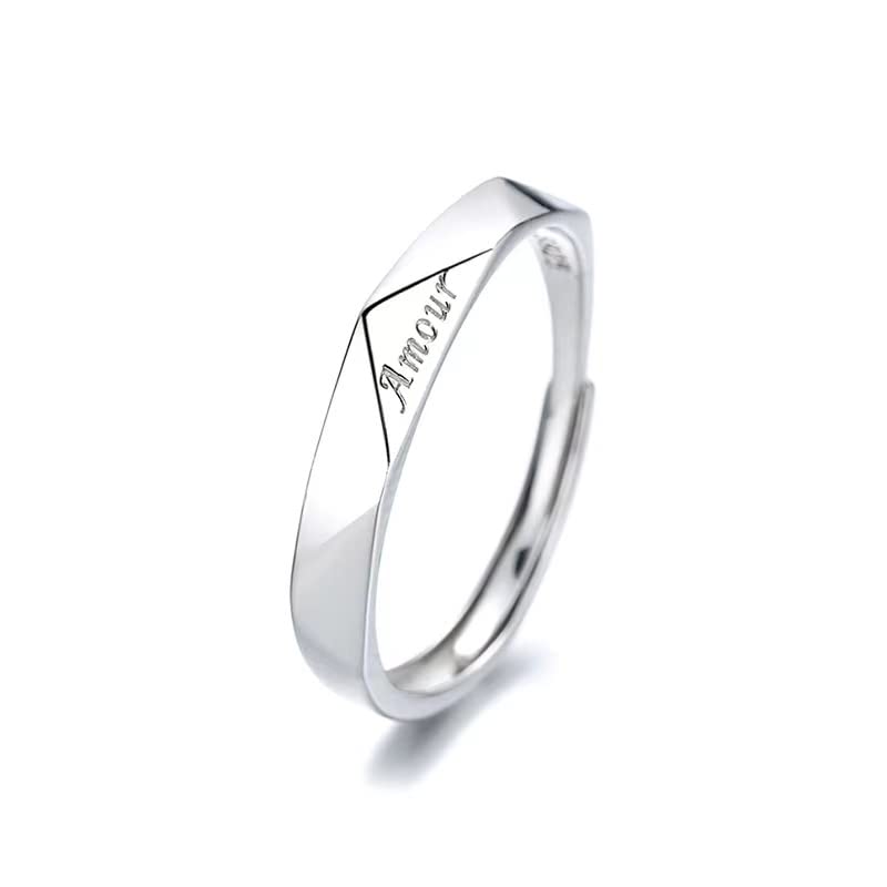 [LinnWell] Amazon Exclusive Brand Men's Necklace Women's Necklace Sterling Silver 925 Pure Silver Popular Ring Couple Necklace Simple Stylish Ring