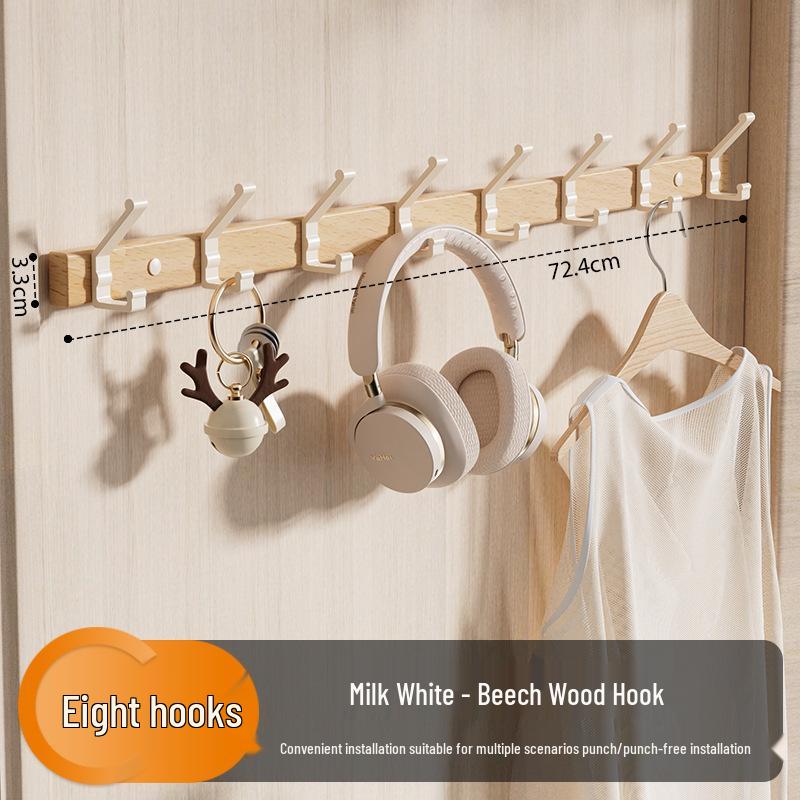 Walnut Strong Load-Bearing Door & Wall Hook Rack